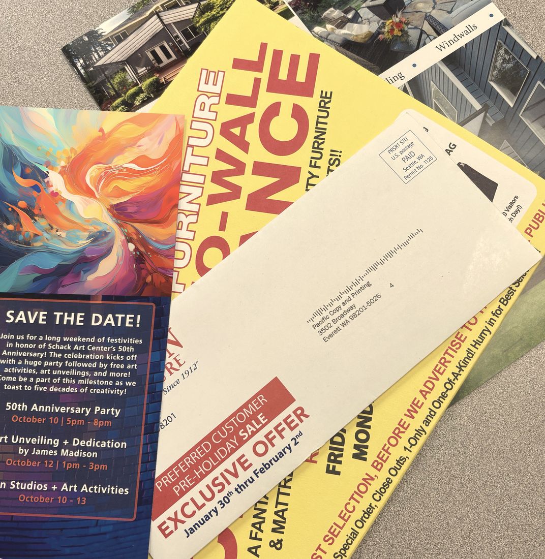 Direct mail pieces printed and mailed by Pacific Copy & Printing